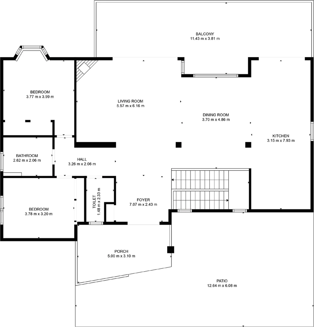 Floor plan of the entrance level of Villa Zentosa